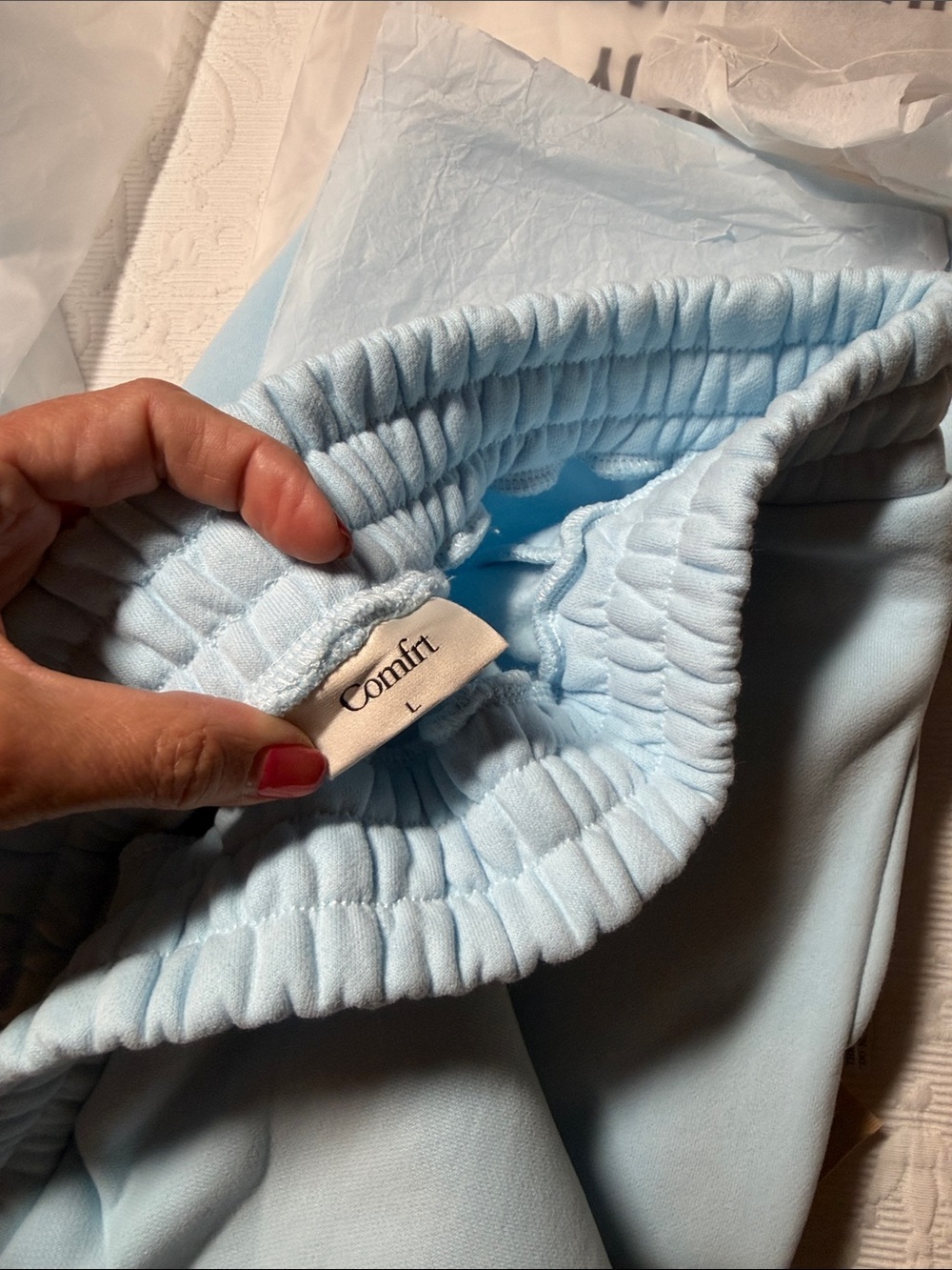 Comfrt  Airplane Mode VIP Baby Blue Loungewear Set (2-Pieces). Size Large - Picture 6 of 10
